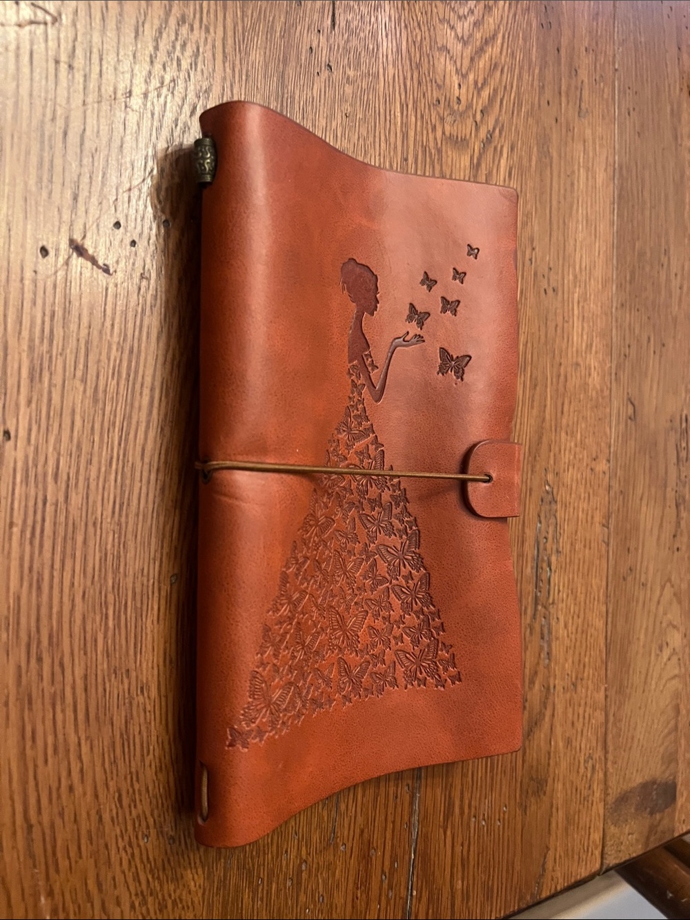 Leather Floral Butterfly Journal - Burnt Orange - Picture 3 of 7